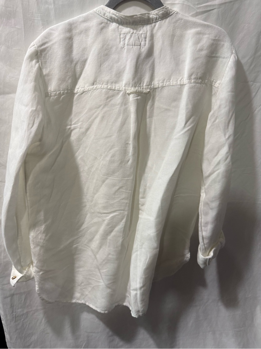 Pilcro White Button-Up Shirt with Navy Floral Trim - Picture 3 of 3